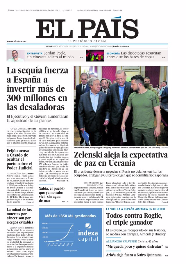 Les premières pages des journaux du vendredi 19 août