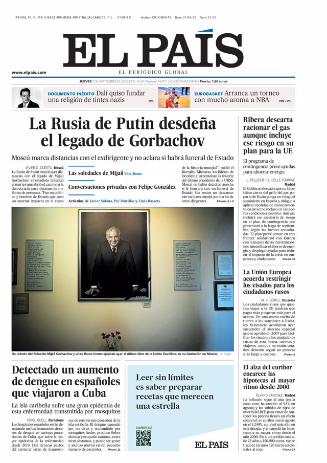 Les premières pages des journaux du jeudi 1er septembre