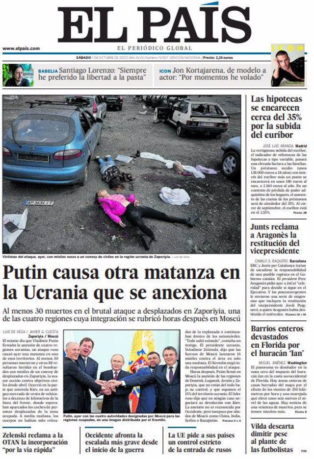 Les premières pages des journaux du samedi 1er octobre