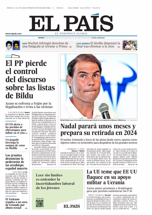 Les premières pages des journaux du vendredi 19 mai