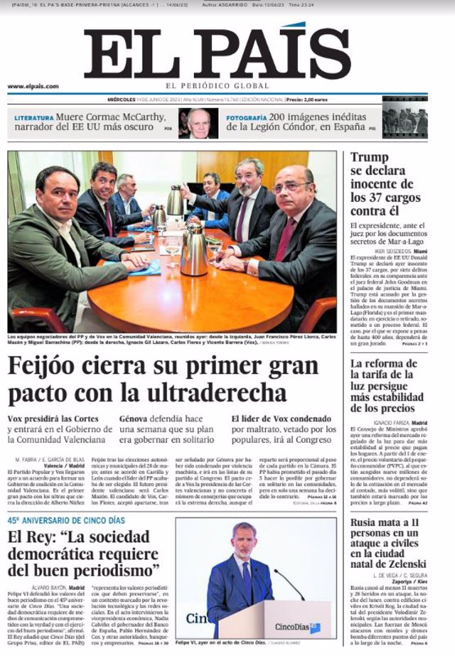 Les premières pages des journaux du mercredi 14 juin