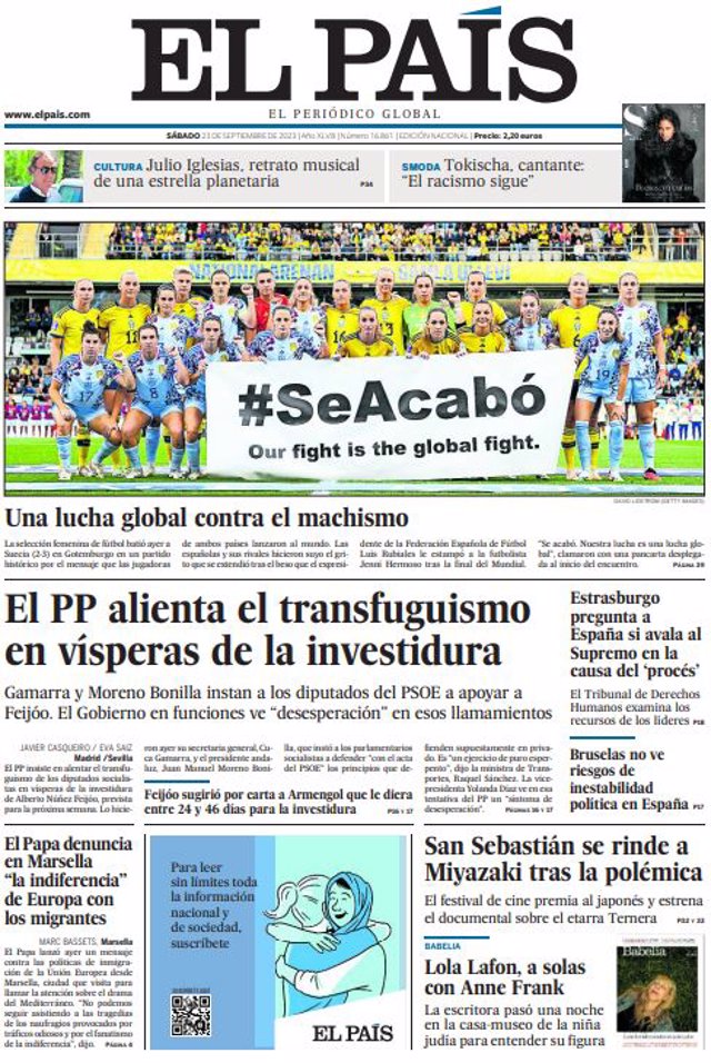 La Une des journaux du samedi 23 septembre