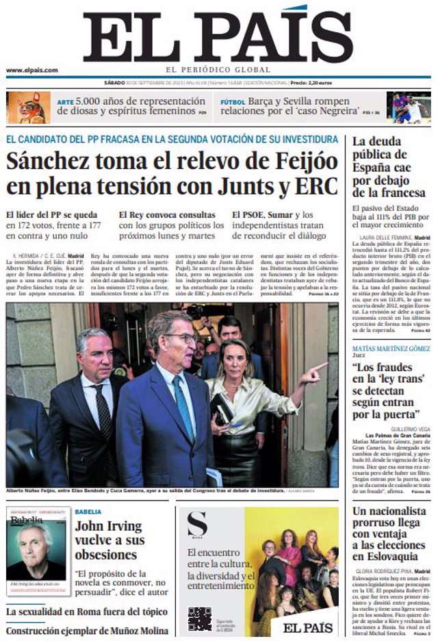 La Une des journaux du samedi 30 septembre