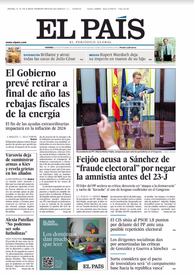 La Une des journaux du vendredi 22 septembre