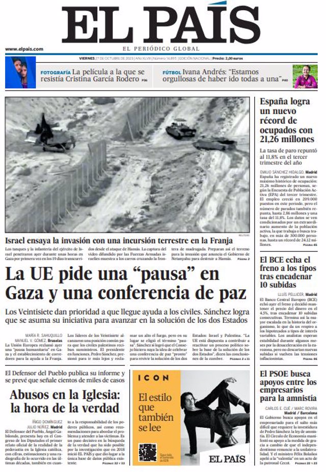 La Une des journaux du vendredi 27 octobre