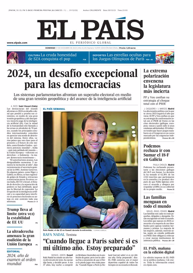 La Une des journaux du dimanche 31 décembre