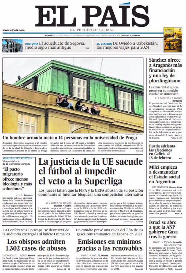 La Une des journaux du vendredi 22 décembre