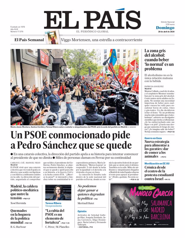 La Une des journaux du dimanche 28 avril