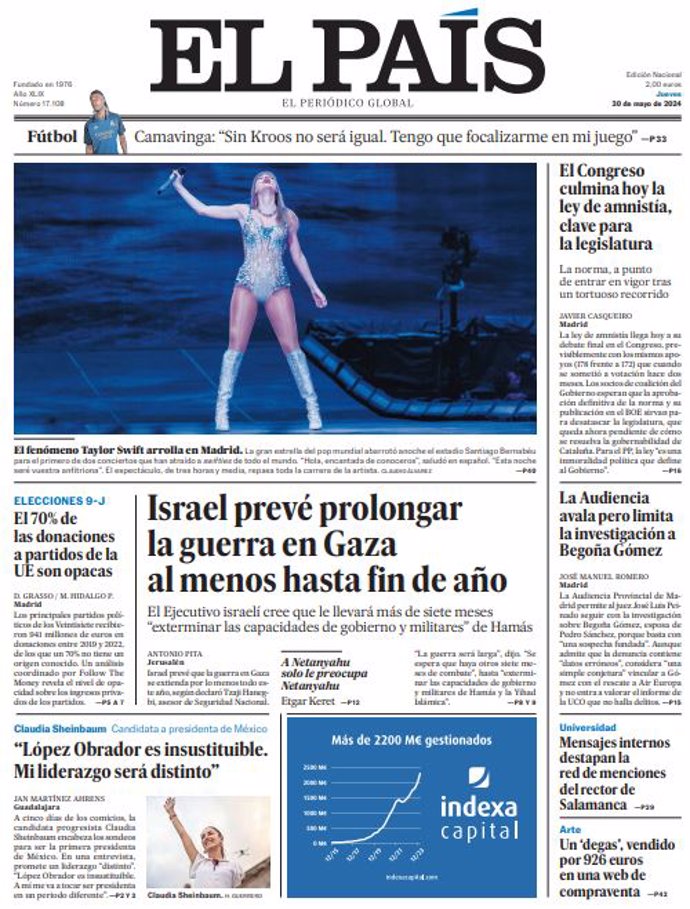 Couvertures des journaux du jeudi 30 mai 2024