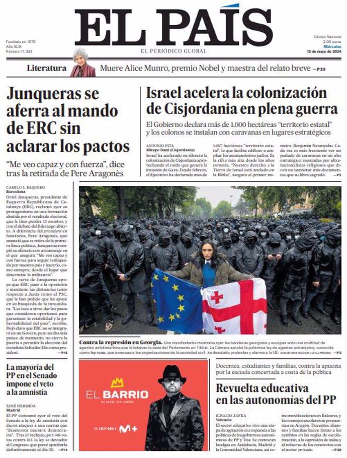 Couvertures des journaux du mercredi 15 mai 2024