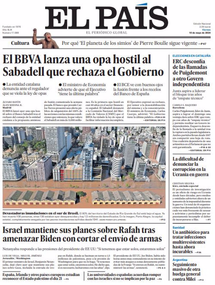 Couvertures des journaux du vendredi 10 mai 2024