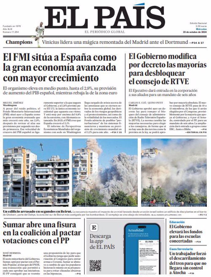La Une des journaux du mercredi 23 octobre