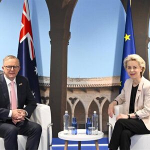 Von der Leyen et Albanese annoncent l'accord commercial entre l'UE et l'Australie